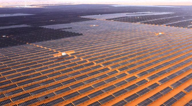 China has put online a 5,000 MW solar power plant, currently the largest photovoltaic facility