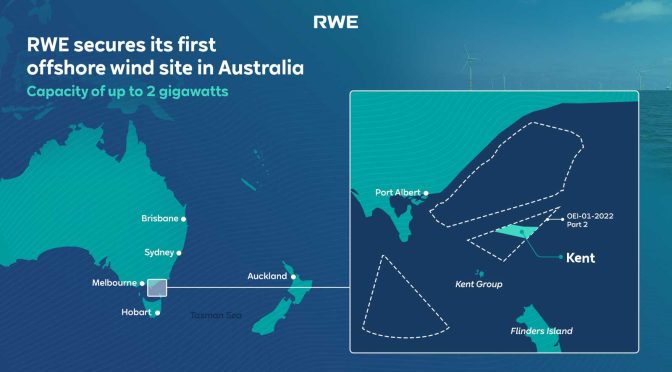 RWE secures its first offshore wind power site in Australia with a capacity of up to 2 gigawatts